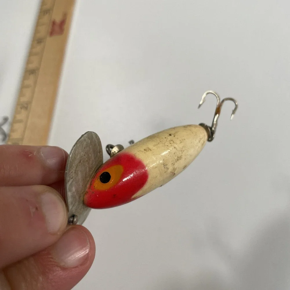 Vintage Lure Lot Heddon Tiny Tad Lure Jitterbug Tackle Hooks Fishing Old Antique